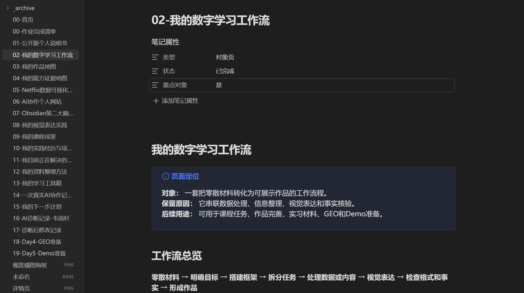 Obsidian数字学习工作流截图